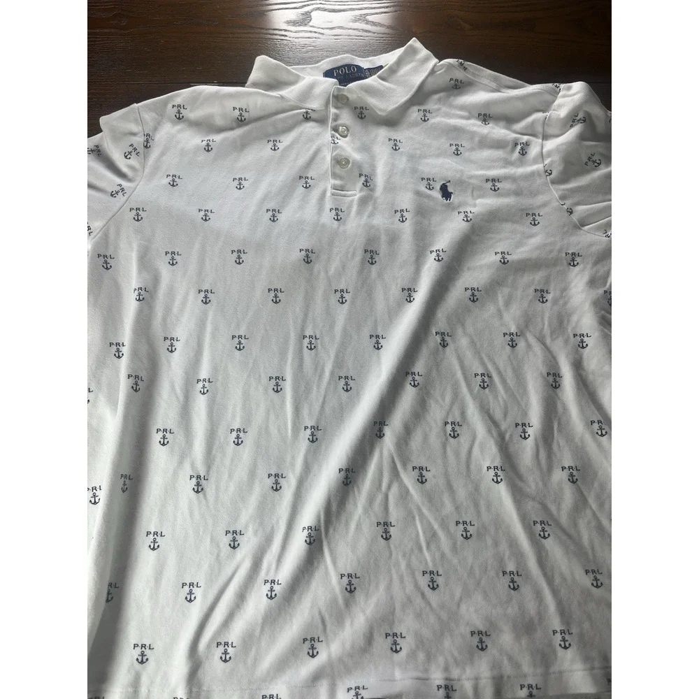 Polo Ralph Lauren Men's Size XL Classic Allover Print Anchor PRL Polo Shirt